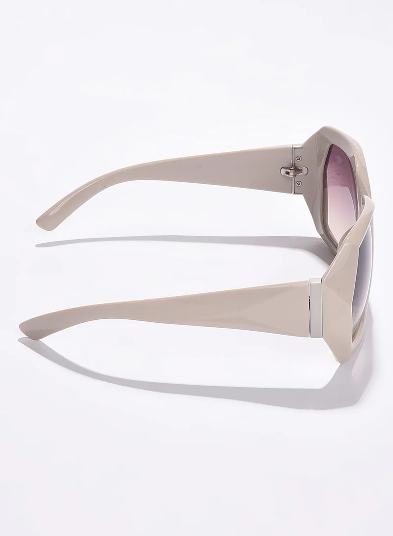 صوص هاوت Purple Lens White Oversized Sunglasses