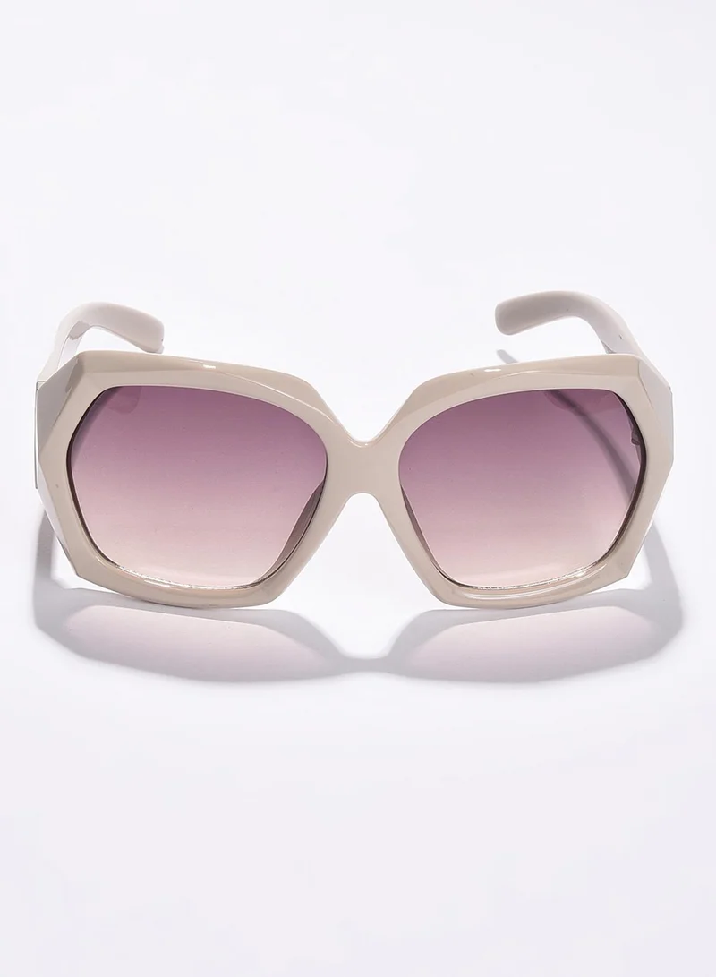 صوص هاوت Purple Lens White Oversized Sunglasses