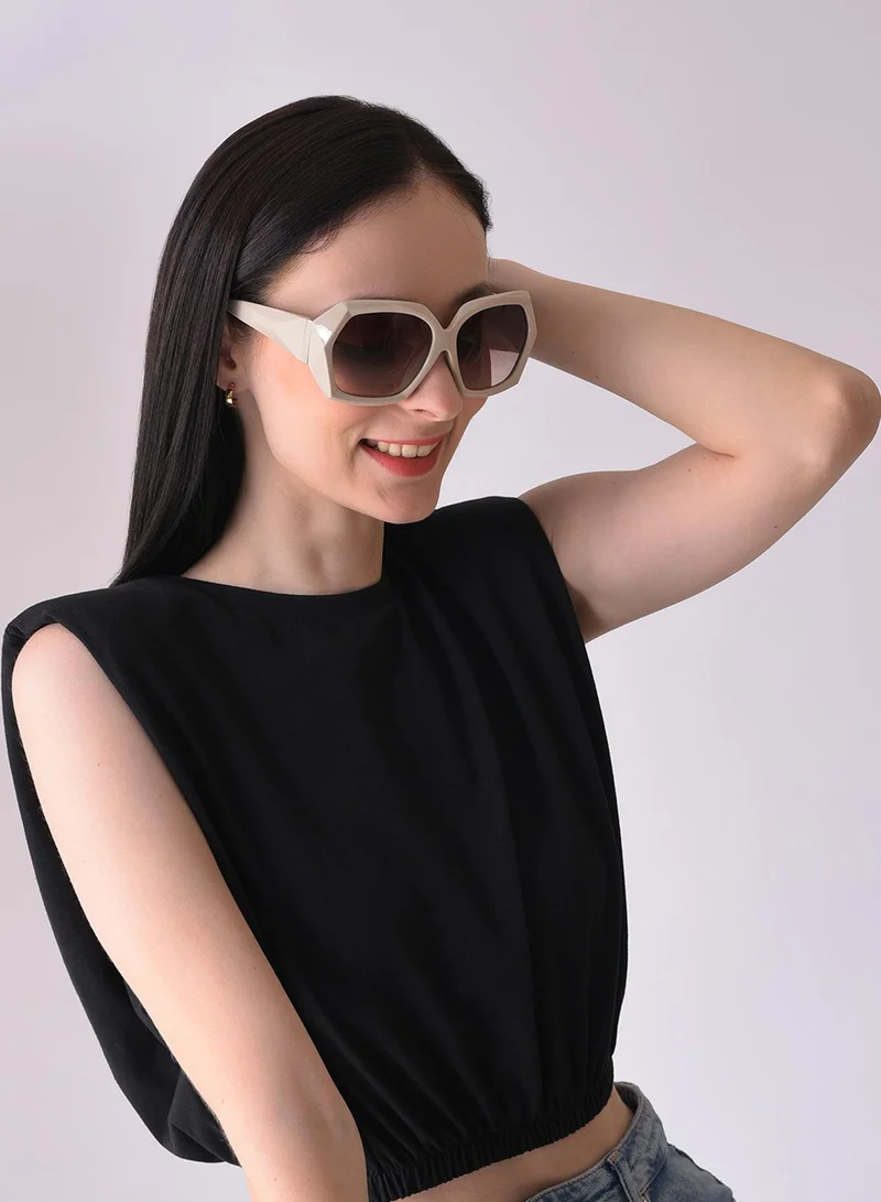 صوص هاوت Purple Lens White Oversized Sunglasses