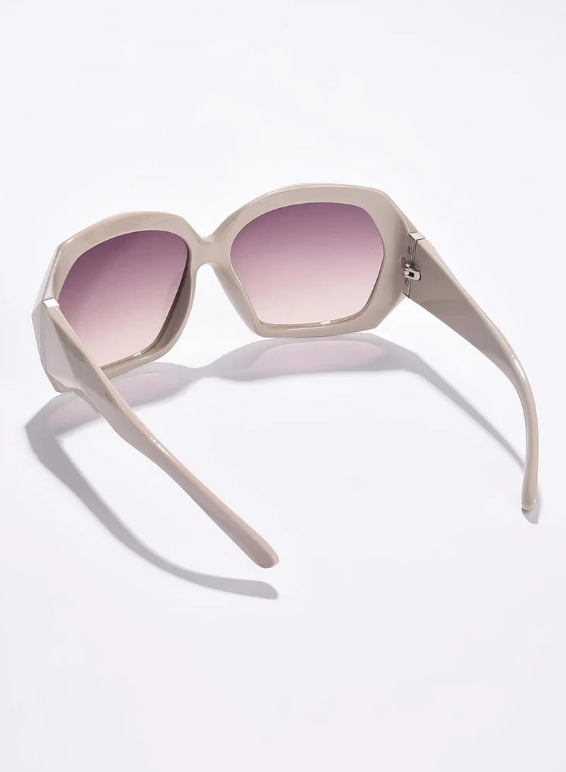 صوص هاوت Purple Lens White Oversized Sunglasses