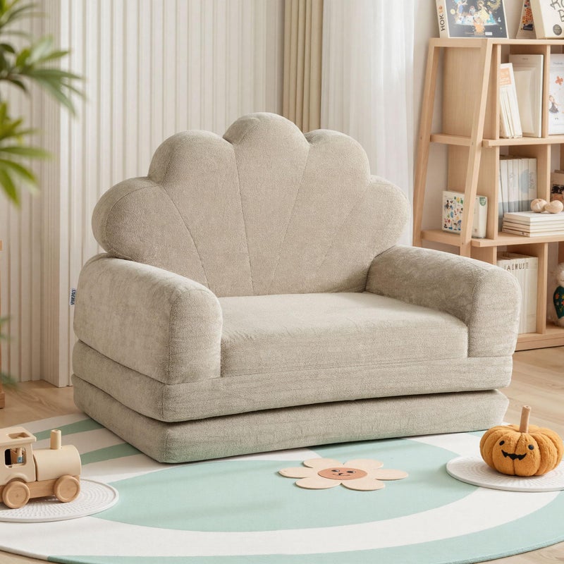 spanspace 2-in-1 Kids Couch, Toddler Couch Fold Out, Comfy Toddler Chair, Convertible Kids Sofa to Lounger with Pocket and Removable Cover - Image 1