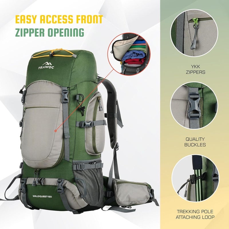TRAWOC WILDQUEST 50L Travel Backpack - Image 2
