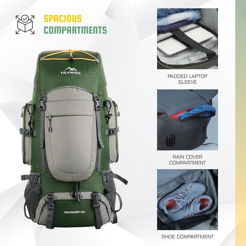 TRAWOC WILDQUEST 50L Travel Backpack - Image 4