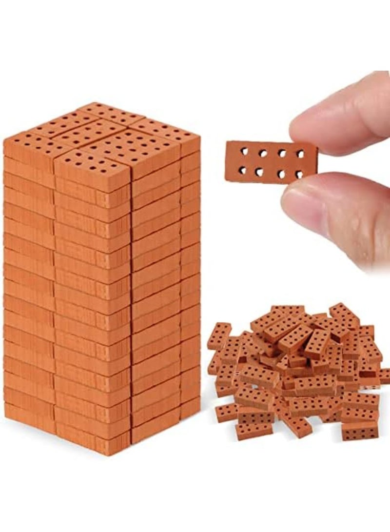 SYOSI 50 Pcs Mini Bricks Miniature Brick Tiny Bricks Model Brick Building for DIY Dollhouse Garden Ornament Home Decor, 0.79 x 0.39 x 0.2 Inch, Red - Image 1