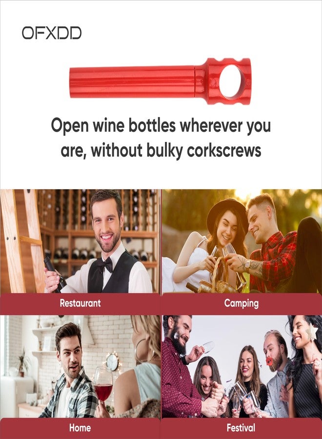 أوف إكس دي دي فتاحة زجاجات نبيذ جيبية محمولة - فتاحة نبيذ بلاستيكية للسفر - فتاحة زجاجات نبيذ صغيرة للتخييم - طقم من قطعتين - Image 5