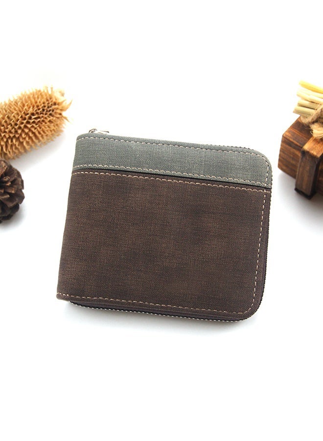 MenBense High-Quality PU Leather Men's Bifold Short Wallet with Zipper Coin Pocket - Image 5