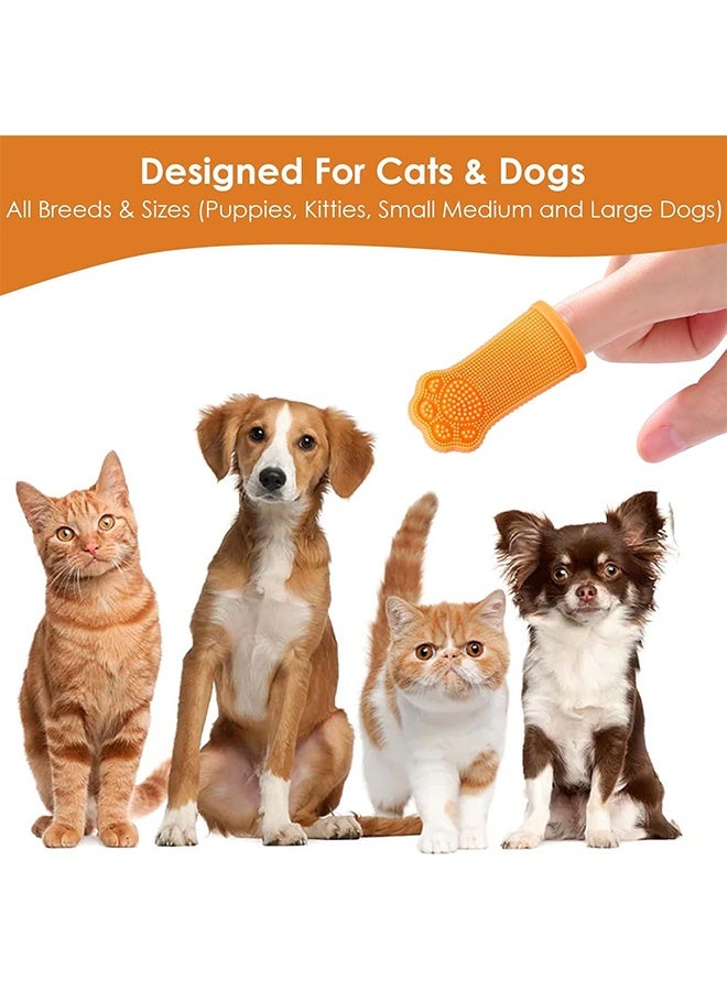 2 Pcs Finger Toothbrush for Dogs & Cats, Soft Silicone Pet Dental Care Brush for Plaque & Tartar Removal, Teeth Cleaning & Gum Massage, Reusable(Blue & Orange) - Image 4