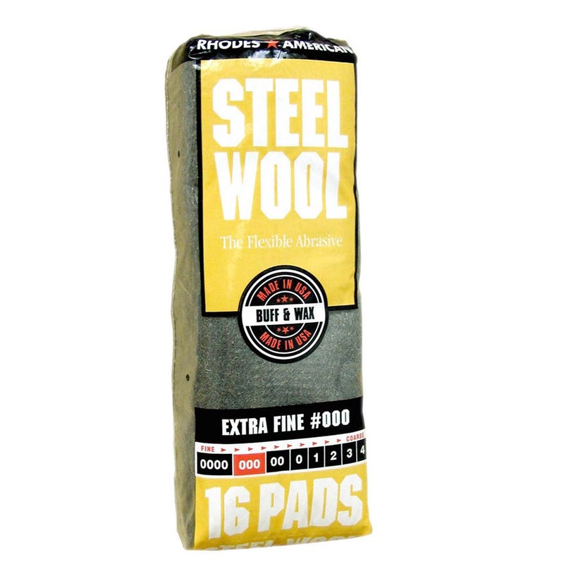 Homax - 33873161011 Steel Wool, Extra Fine Grade #000, 16 Pads