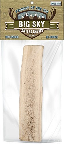 Big Sky Split Elk Antler Dog Chew Size Small 1 Count Natural LongLasting OdorFree Dental Treat for Moderate Chewers - Image 1