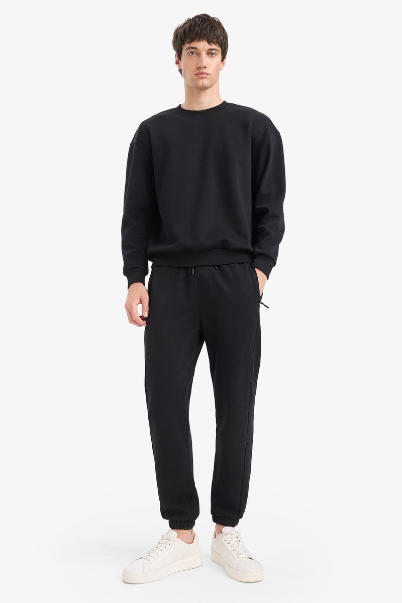 DeFacto Black Man Boxy Fit Long Sleeve Sweatshirt Casual - Image 2