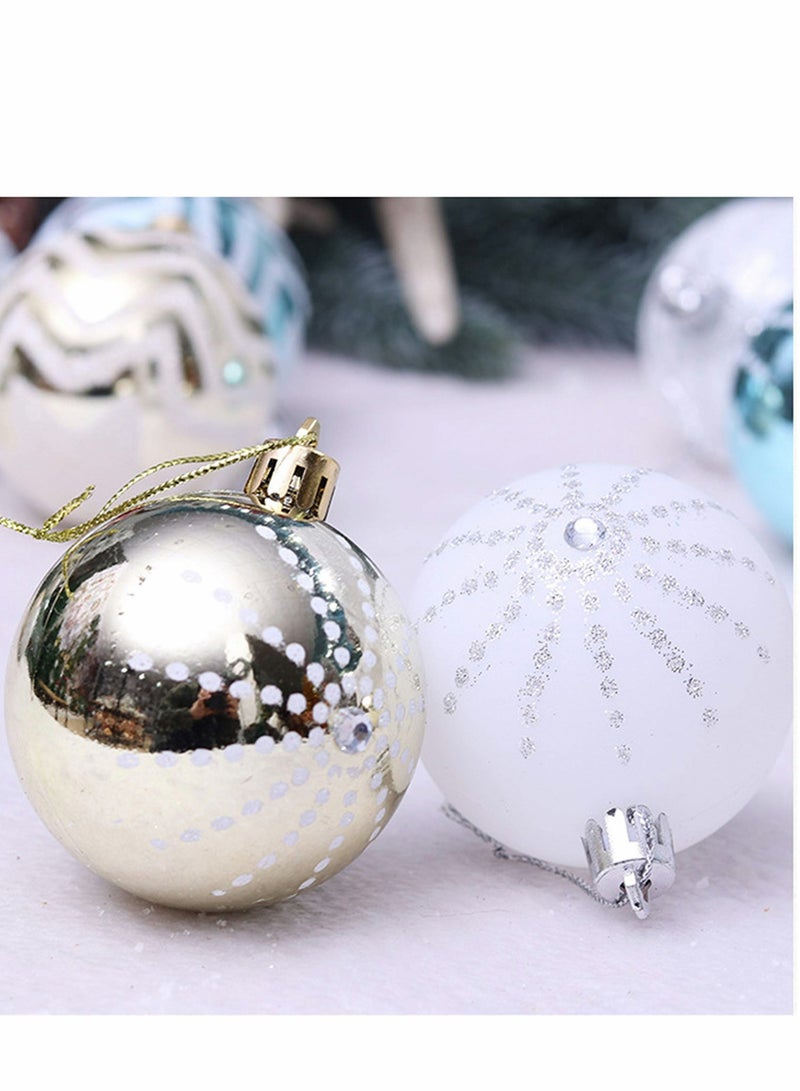 Excefore كرات ديسكو 30 قطعة 60 مم زخرفة شجرة ذهبية وبيضاء لتزيين المنزل والمكتب هدية حفلة زفاف - Image 5