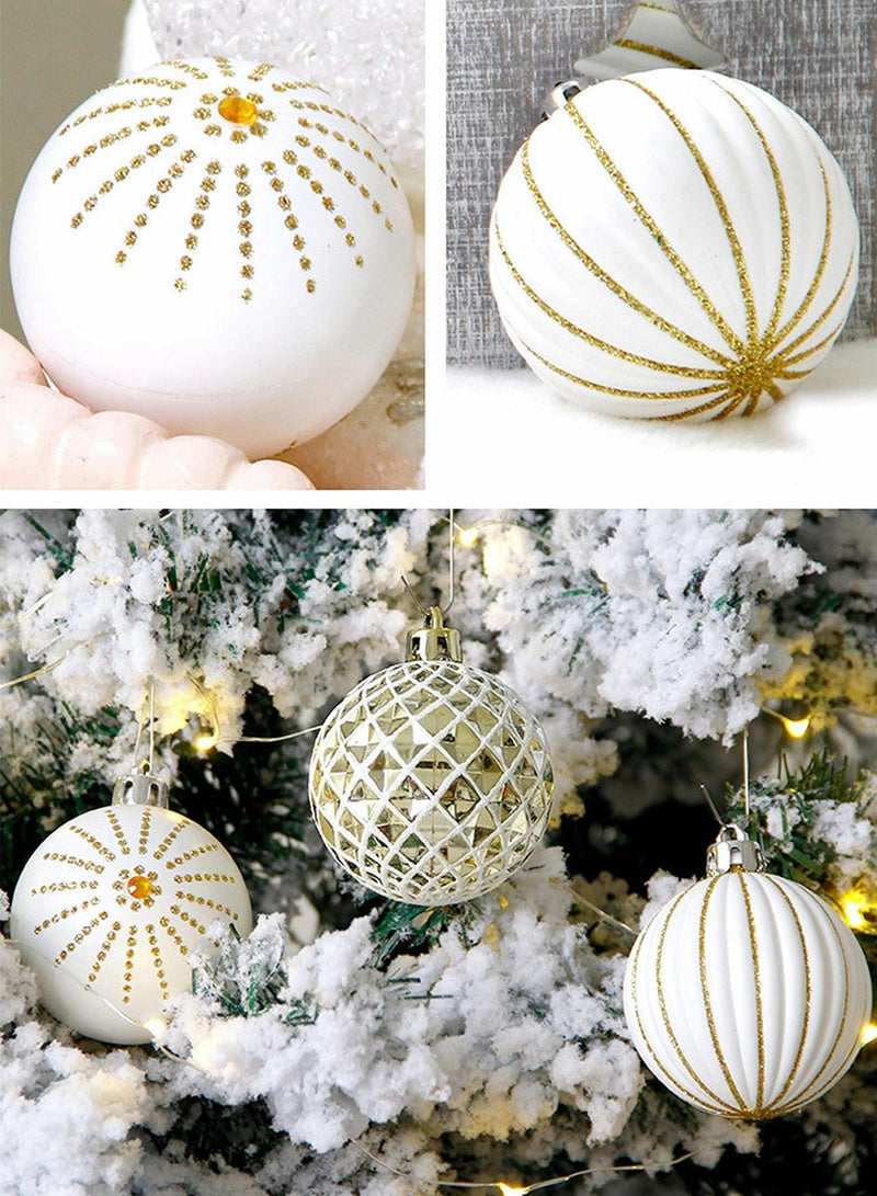 Excefore كرات ديسكو 30 قطعة 60 مم زخرفة شجرة ذهبية وبيضاء لتزيين المنزل والمكتب هدية حفلة زفاف - Image 3
