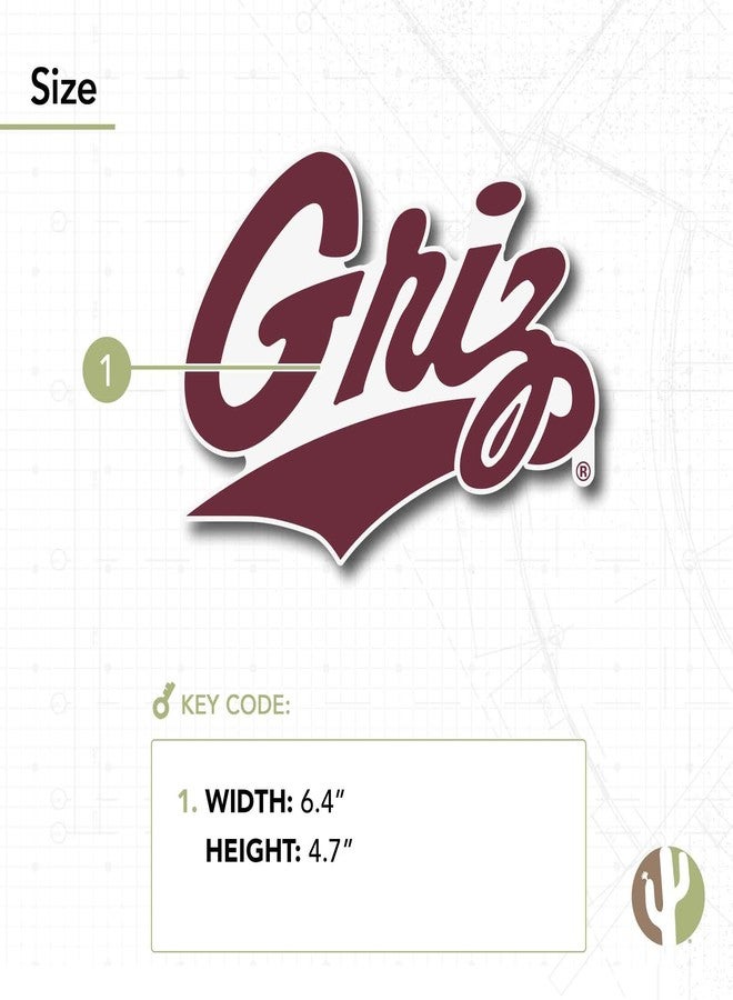 Desert Cactus University of Montana Sticker Grizzlies UM Griz UMont Vinyl Decal Laptop Water Bottle Car Scrapbook (IND 7) - Image 3