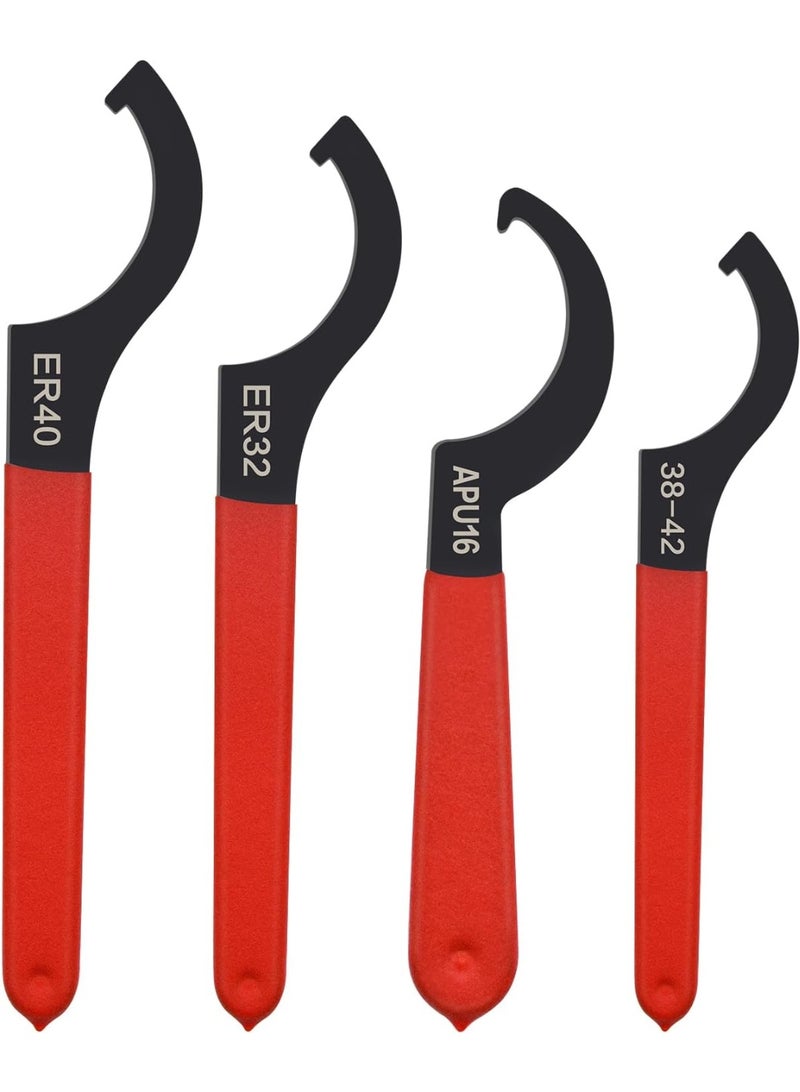 4PCS Hook Spanner Wrench Set,Heavy Duty Coilover Wrench Coilovers Disassembly of Suspension Systems and Shock Absorbers,Universal Wrenches Tool Set Steering  Suspension Tools - Image 1