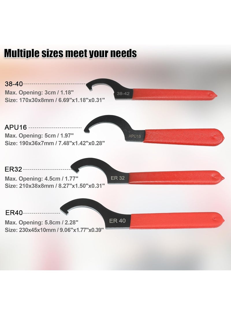 4PCS Hook Spanner Wrench Set,Heavy Duty Coilover Wrench Coilovers Disassembly of Suspension Systems and Shock Absorbers,Universal Wrenches Tool Set Steering  Suspension Tools - Image 2