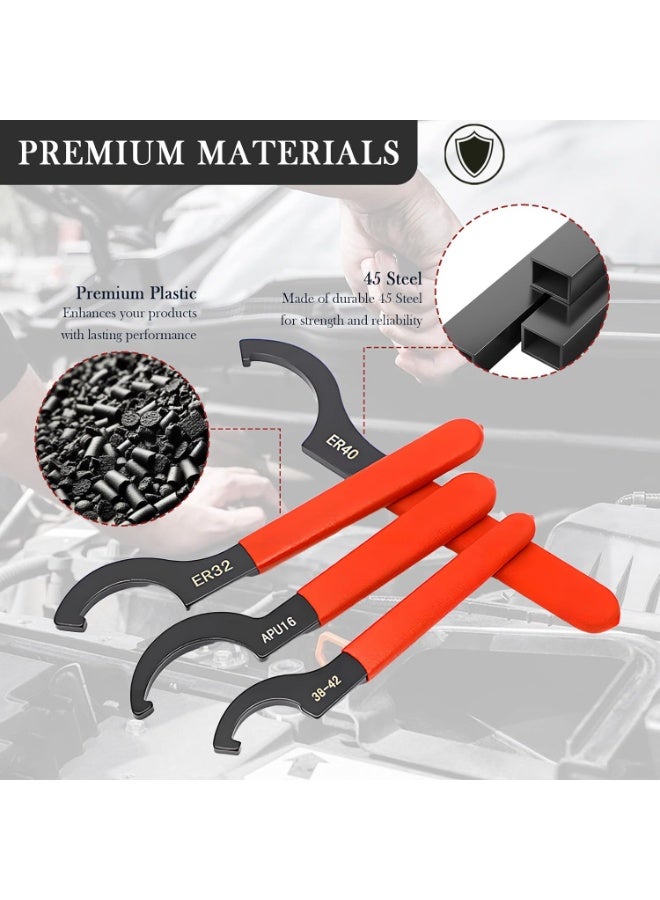 4PCS Hook Spanner Wrench Set,Heavy Duty Coilover Wrench Coilovers Disassembly of Suspension Systems and Shock Absorbers,Universal Wrenches Tool Set Steering  Suspension Tools - Image 3