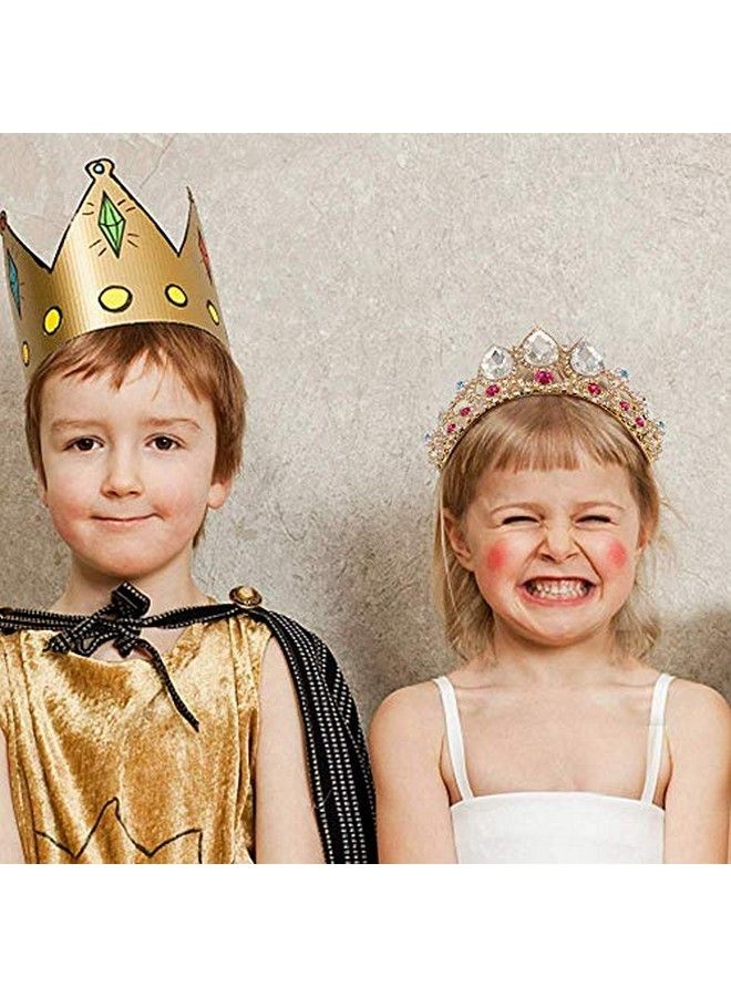 Cocide تاج كريستالي للبنات بتصميم ذهبى لتاج عيد الميلاد مع رأس رابنزل مزين باللؤلؤ لفرقة الأطفال، إكسسوار شعر للأميرات مزين بالأحجار الكريمة الحمراء لتاج الزفاف وإكسسوارات شعر لفتيات الزهور، زي هالوين، هدية تنكرية - Image 4