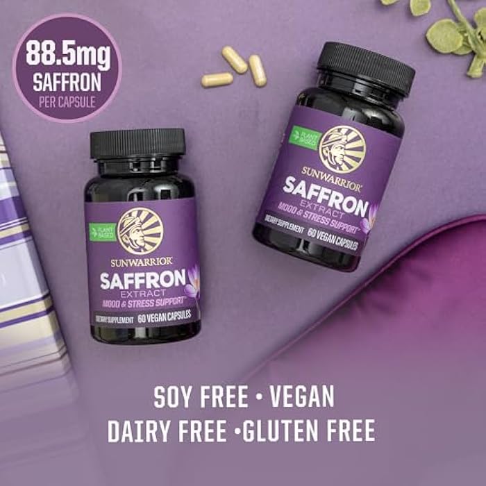 Sunwarrior Saffron Extract Supplements Capsules 88.5 mg - Plant-Based Mood & Relaxation Supplement for Mental Clarity Focus & Emotional Balance - Vegan Daily Antioxidant for Stress Support Eye Health 60 Servings - Image 5