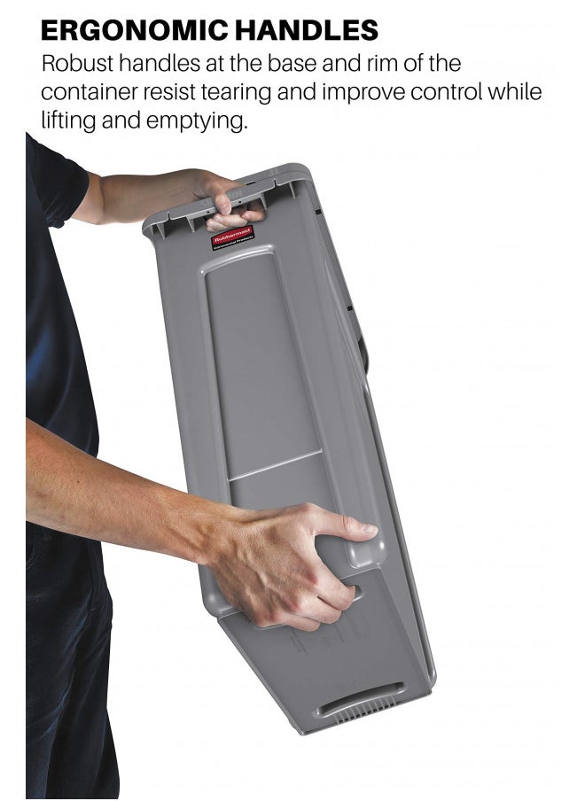 Rubbermaid Rubbermaid Commercial Products Slim Jim Plastic Rectangular Trash/Garbage Can With Venting Channels, for Kitchen, Office, Workspace, 23 Gallon, Black - FG354060BLA  - Image 2