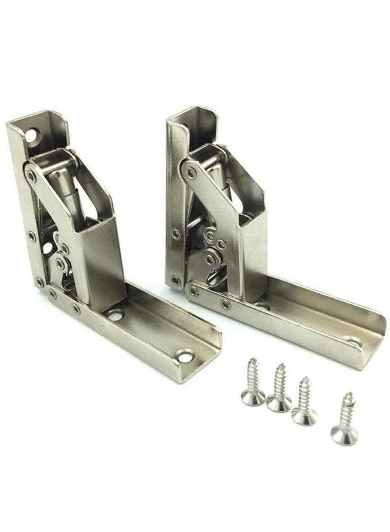 SYOSI 2 Packs of 90 Degree Angle Bracket Support Foldable Display Stand Bracket Folding Door Shelf Hinge Hidden Bracket Table Frame Furniture Accessories - Image 4