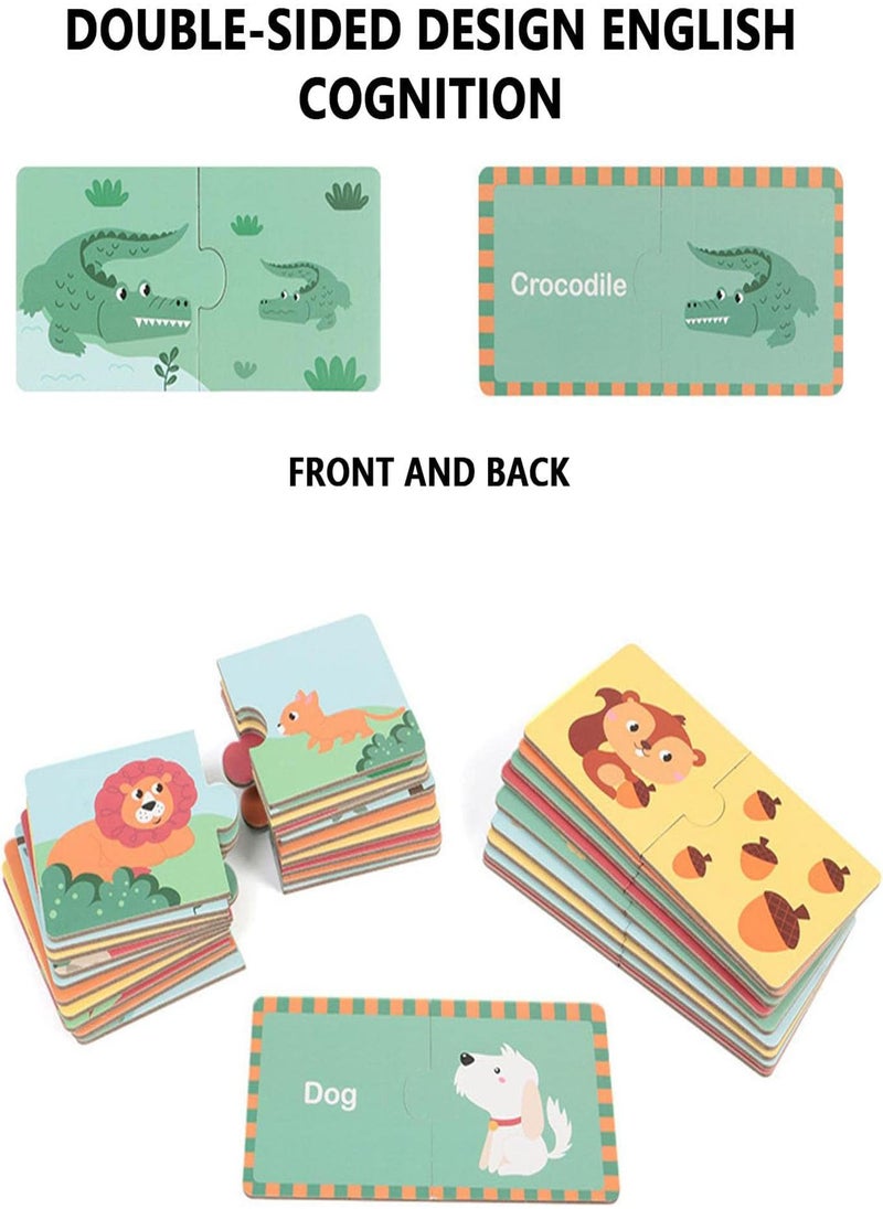 GGOOT - Animal Matching Puzzle | Two Piece Matching Puzzles With Aesthetic Illustrations For,Matching Puzzle Enhance Sense Of Recognition And Matching Ability - Image 1