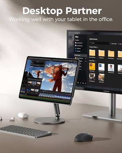 LULULOOK Magnetic Stand for Samsung Galaxy Tab S11 Ultra 2025 ONLY, Foldable & 360° Rotating Floating Desk Holder with S-Pen Holder for Samsung Galaxy Tab 14.6 inch SM-X930 - Image 3