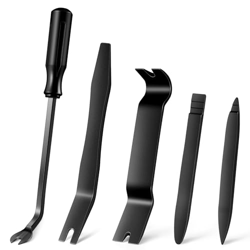 LivTee 5 pcs Auto Trim Removal Tool Kit, No Scratch Plastic Pry Tool Kit - Interior Door Panel Clip Fastener Removal Set for Vehicle Dash Radio Audio Installer (Black) - Image 1