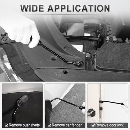 LivTee 5 pcs Auto Trim Removal Tool Kit, No Scratch Plastic Pry Tool Kit - Interior Door Panel Clip Fastener Removal Set for Vehicle Dash Radio Audio Installer (Black) - Image 5