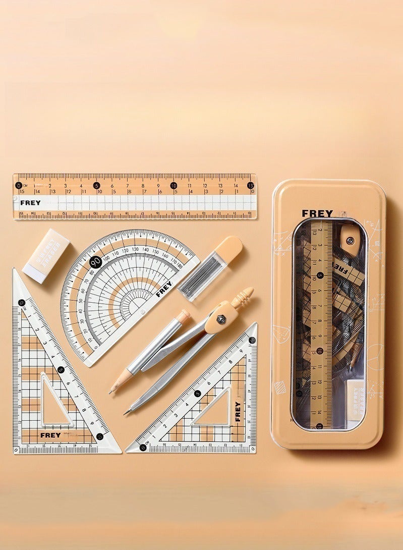 فراي مجموعة أدوات هندسة الرياضيات - مسطرة، بوصلة، ومنقلة لرسم الطلاب - لوازم مدرسية وقرطاسية - Image 5