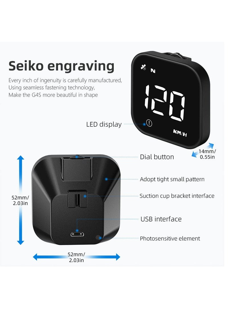 HUD - Digital GPS Speedometer, New HUD Car Head Up Display with Digital Speed in MPH KPH Universal Fatigue Driving Reminder Overspeed Alarm Trip Meter for All Vehicle White - Image 1