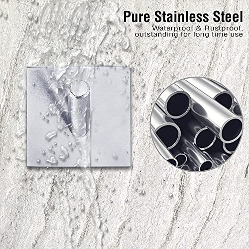 DOCOSS Pack of 6 Steel Self Adhesive Hooks for Wall Strong Sticker Hooks Door Hanger Wall Hooks Self Adhesive Hooks Holder for Bathroom,Kitchen -Holds Upto 3 kg (Silver -Brush) - Image 5
