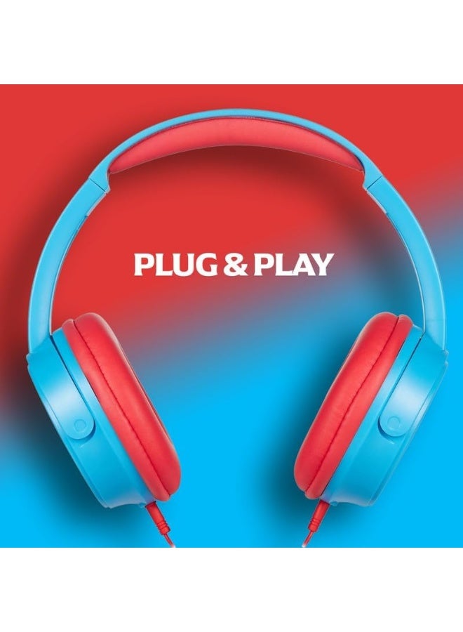 SMD Spidey and His Amazing Friends Auxiliary Headphones with Stickers | Wired kids headphones with easy plug-and-play aux cable, soft cushions, adjustable fit, and fun stickers for creative customization - Image 2