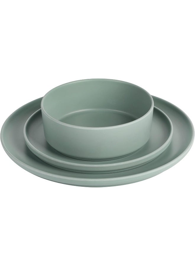 Gibson Home Canyon Crest Stackable Matte Melamine Set  Sage Green Service for Four 12pcs - Image 4