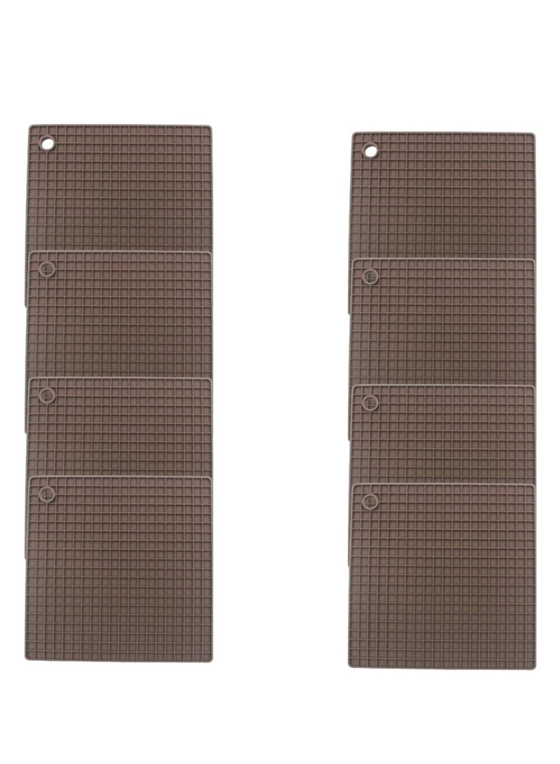 Auroware Dining Kitchen Set of 8 Pcs Silicone Table mat place mat Heat resistance Water resistance easy to clean solid materia - Image 1