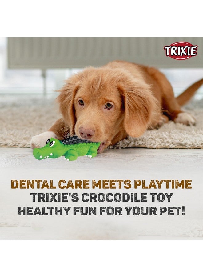 تريكسي لعبة تمساح للكلاب | مصنوعة من مادة لاتكس متينة وغير سامة | تشجع على سلوك المضغ الإيجابي وتحافظ على نظافة الأسنان | تأتي مع صرير لمزيد من المرح - 33 سم - Image 2