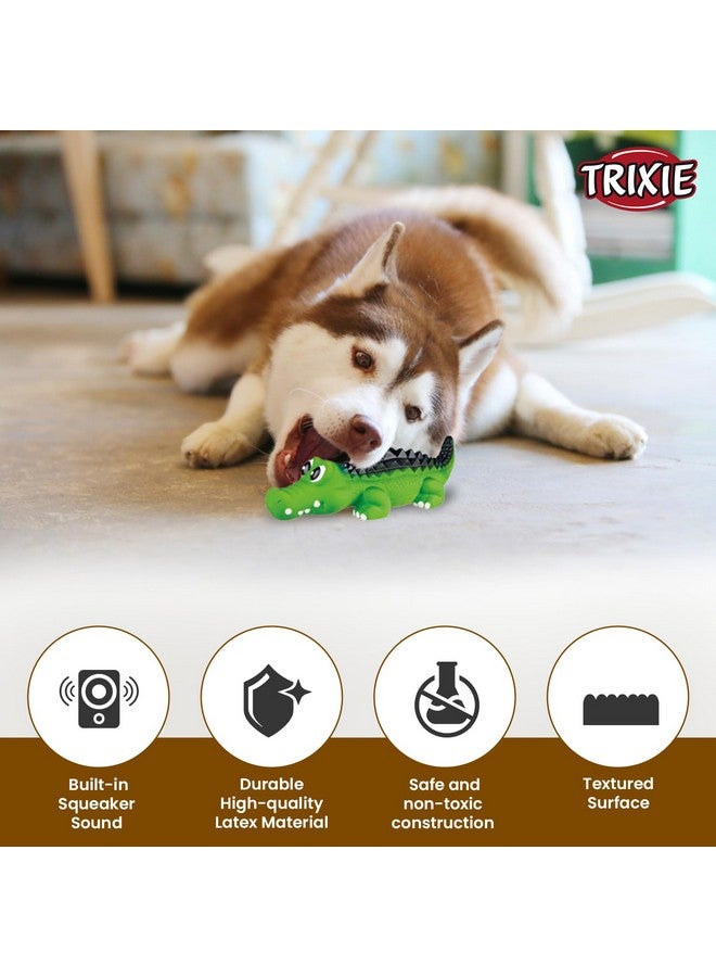 تريكسي لعبة تمساح للكلاب | مصنوعة من مادة لاتكس متينة وغير سامة | تشجع على سلوك المضغ الإيجابي وتحافظ على نظافة الأسنان | تأتي مع صرير لمزيد من المرح - 33 سم - Image 4