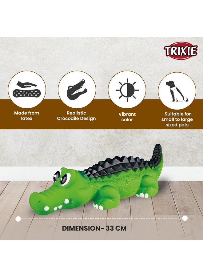 تريكسي لعبة تمساح للكلاب | مصنوعة من مادة لاتكس متينة وغير سامة | تشجع على سلوك المضغ الإيجابي وتحافظ على نظافة الأسنان | تأتي مع صرير لمزيد من المرح - 33 سم - Image 3
