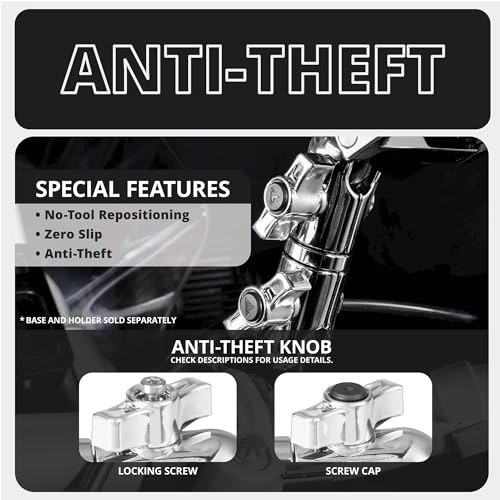 Tackform Chrome 3.5" Long Metal 20mm Ball and Socket Arm DuraLock 20 Series | Dual 20mm Sockets with Optional Anti-Theft Security Function - Image 4