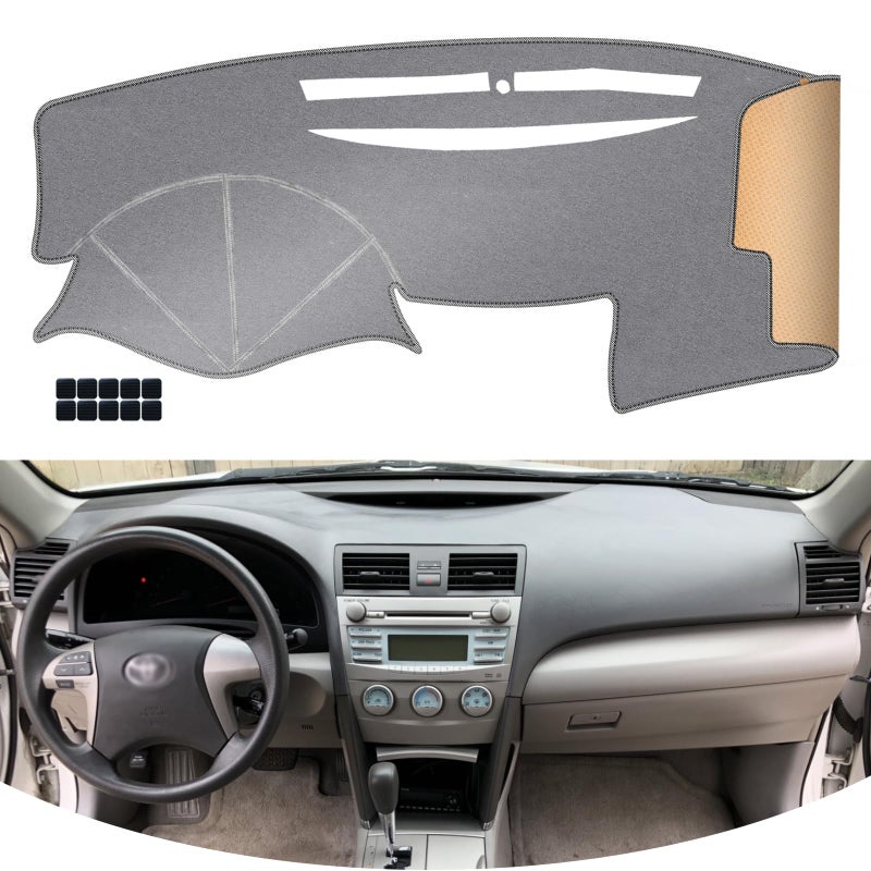 KEYOOG Dashboard Cover Dash Mat Fit for toyota Camry 20112007 for Left Hand DriveCar Dash Board Mat AntiGlare CarpetNonSlip Pad Sunshield Protector Grey