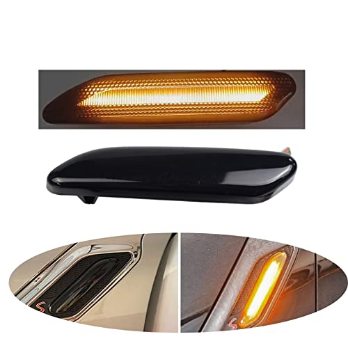 znakeauto 2X LED Front Fender Side Marker Lights Assembly Smoke Lens Turn Signal Lamp Compatible with 2011 2012 2013 2014 2015 2016 Mini Cooper R60 R61 Countryman Paceman (Smoke Lens) - Image 1