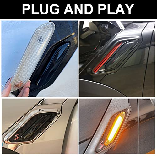 znakeauto 2X LED Front Fender Side Marker Lights Assembly Smoke Lens Turn Signal Lamp Compatible with 2011 2012 2013 2014 2015 2016 Mini Cooper R60 R61 Countryman Paceman (Smoke Lens) - Image 5