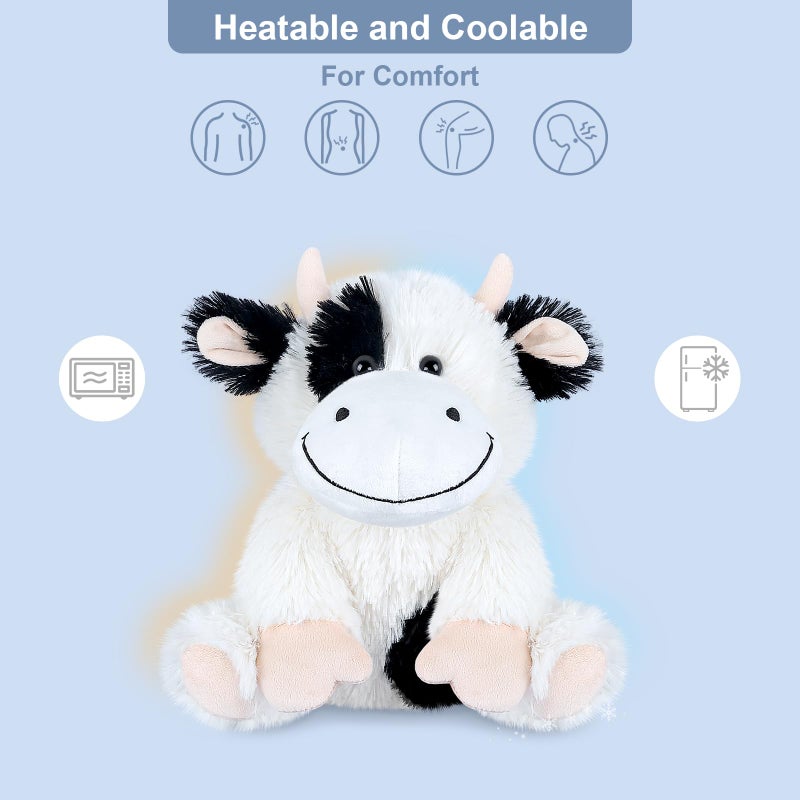 SuzziPals Heatable & Coolable Cow Stuffed Animal, Heated Stuffed Animals Heating Pad for Soothing & Relaxation, Lavender Scent Cow Plush for Stress Discomfort, Cows Gift for Kid & Aldult, Dairy Cattle - Image 2