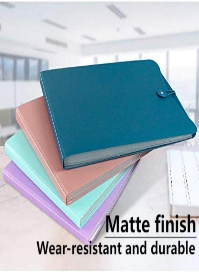 Eitonbu Vertical Expanding Accordion Folder with 7 Pockets Paperwork Organizer Document Wallet Briefcase Business File Organizer Bag A4 Letter Size Elastic Rope Closure Light Blue - Image 3