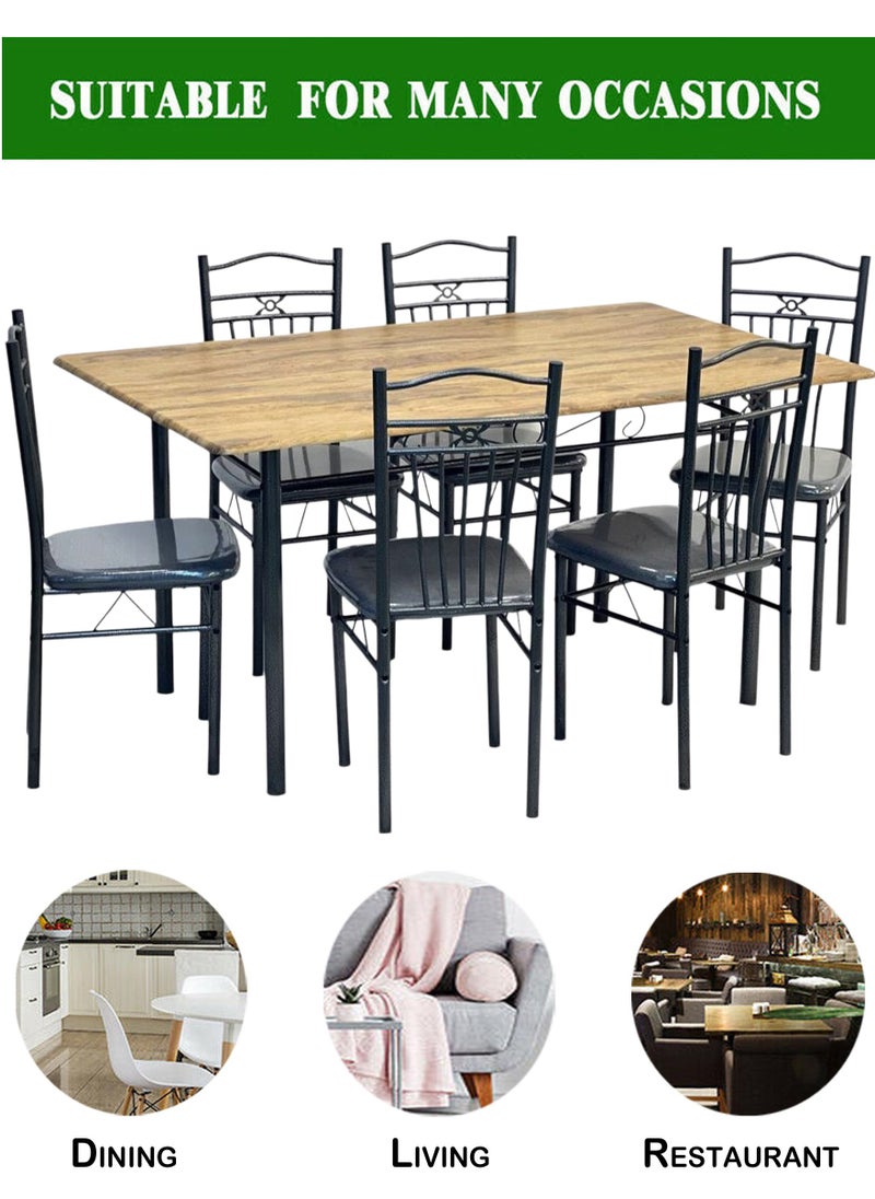 Set of 7 Pieces, Wooden Dining Table With 6 Chairs Set 150*90 CM - pzsku/ZB0343D6AD6105DF3601BZ/45/_/1739615868/c7dffa7d-13e5-407b-af76-1113f24698af