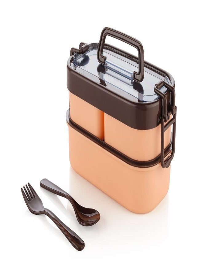 YELLOCUT 2-Tier Bento Lunch Box – Leakproof Stackable Food Storage Container with Cutlery | Meal Prep Lunchbox for Work School Office & Travel | Microwave Safe Durable Lunch Container (1400 ml) - Image 1
