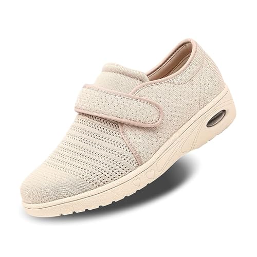 MEJORMEN Womens Diabetic Walking Shoes Adjustable Outdoor Sneakers Recovery Easy On Off Strap Wide Width Slippers Comfort for Seniors Elderly Woman Swollen Feet Edema Foot Pain - Image 1