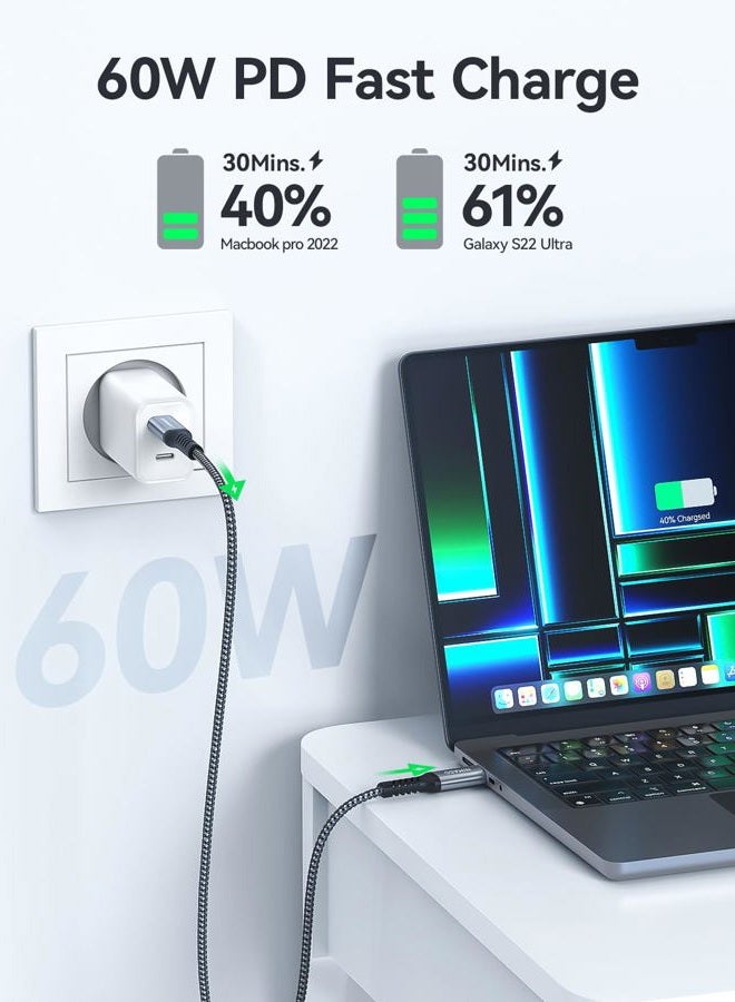 NIMASO USB C to USB C Fast Charger Cable [4-Pack], Type C to Type C Fast Charging Lead Compatible Samsung Galaxy S20+ 5G Ultra Note 10 A70,iPad Pro 2020 MacBook Pro/Air Google Pixel [0.3M+1M+2M+3M] - Image 2