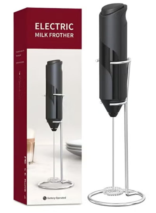 تايجر Milk Frother Handheld with Stand – Electric Portable Foam Maker & Drink Mixer for Coffee, Latte, Cappuccino, Matcha & Hot Chocolate | Battery Operated Stainless Steel Whisk | Lightweight, Easy to Clean, Powerful Motor | Compact Milk Foamer with Holder  - Image 1