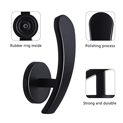 Furge 4 Pieces Curtain Holdback,Wall Mounted Hooks Drapery Tiebacks with Screws Metal Decorative Curtain Holdbacks Decorative Window Drapery Holder Curtain Hooks (Black) - Image 3