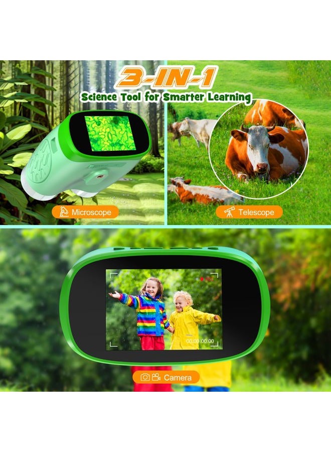 Nicmore Mini Pokect Microscope Kids Toys: 3-1 Handheld Microscope Telescope with Digital Camera - Christams Birthday Gifts for 3 4 5 6 7 8 Year Old Boys Girls - Outdoor Indoor STEM Toy - Image 3